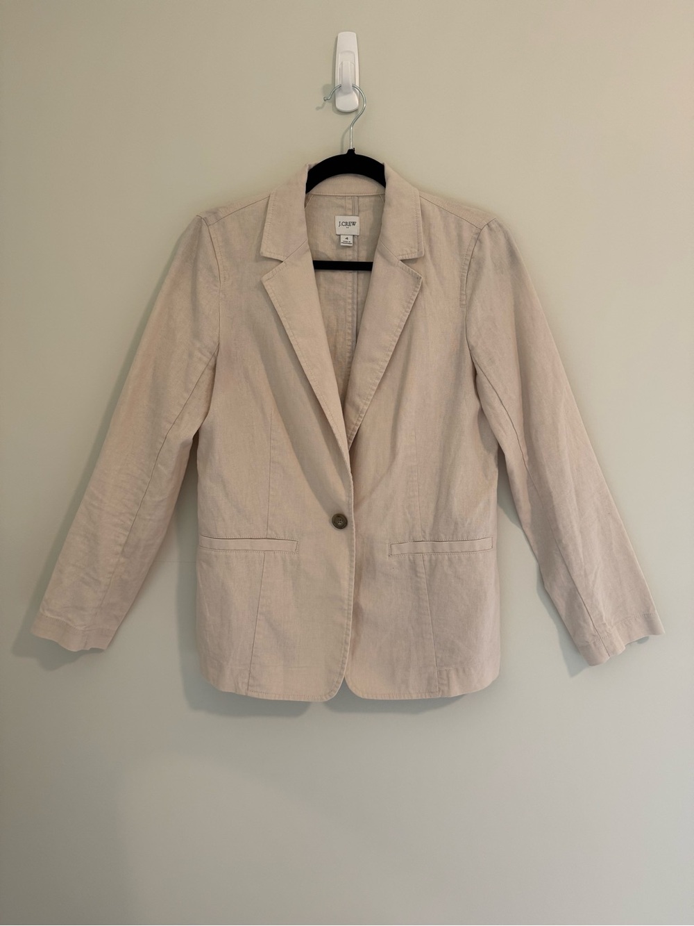 J.Crew Linen Cotton Blazer 4 NWOT Natural Beige